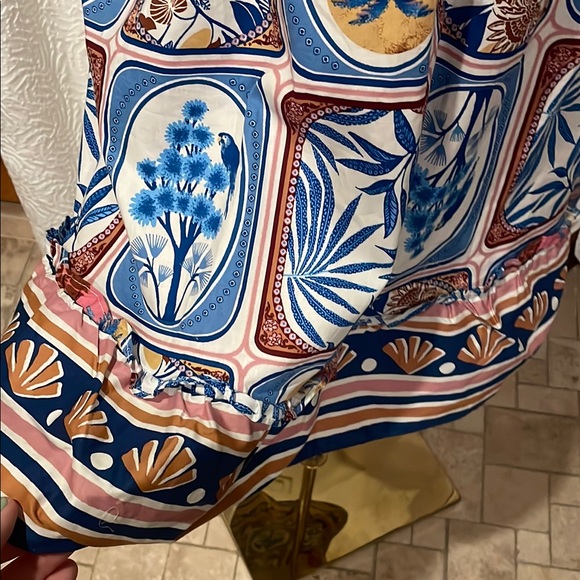 NWT JOIE Cotton Floral Patterned Dress with Belt 10 POCKETS! Farm Rio Look - Picture 5 of 11